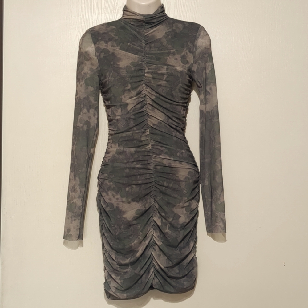 Zara long sleeve camo dress sexy going out dress size Small